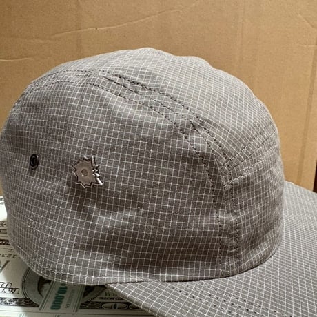 geek Recycled Plaid Long Bill Cap x IN_PUT_OUT Pins Set