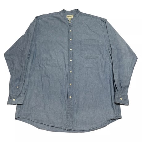 Eddie Bauer スタンドカラー シャンブレー L/S シャツ (白タグ)