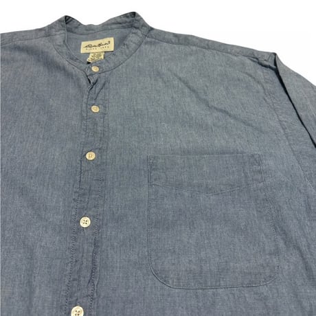 Eddie Bauer スタンドカラー シャンブレー L/S シャツ (白タグ)