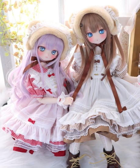受注生産予約枠『ナナイロテントウ』ハニベア・ピクニックセット(レッド/グリーン/ブラウン)｜MDD・ 1/4TinyFox PEKO・KUMAKO/お届け目安：4か月後以降