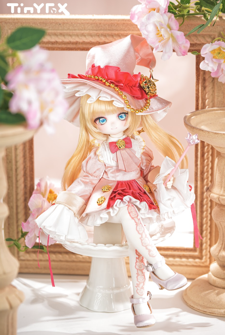 インゲボルグ✨ピコフリルいっぱい✨可愛い猫ちゃんスカート✨くすみピンク✨９号✨美 脚先の詩】 シルクハイヒール ピンクPink 1/6スケール対応 *TinyFox 花