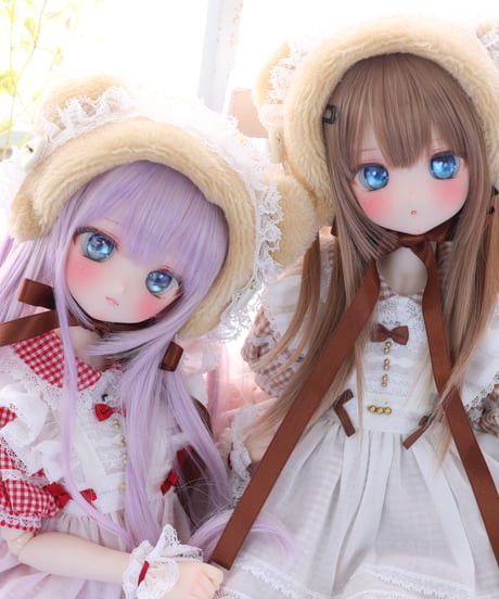 受注生産予約枠『ナナイロテントウ』ハニベア・ピクニックセット(レッド/グリーン/ブラウン)｜MDD・ 1/4TinyFox PEKO・KUMAKO/お届け目安：4か月後以降