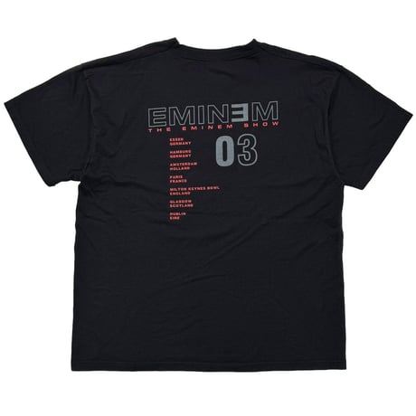 EMINEM THE EMINEM SHOW RED STRIPE TEXT & MONOCHROME FACE 2003 FRUIT OF THE LOOM XL 8175