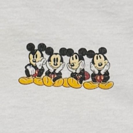DISNEY VINTAGE 4 MICKEY DOUBLE SIDE WHITE FITS XL 1808