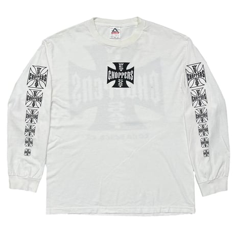 WEST COAST CHOPPERS IRON CROSS LONG BEACH CA LS WHITE ALSTYLE LARGE 0513