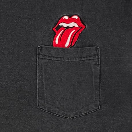 THE ROLLING STONES RIP TONGUE EMBROIDERY POCKET TEE BROCKUM XL 5709