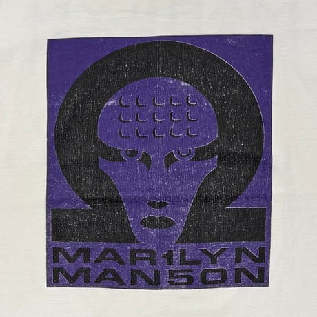 MARILYN MANSON SQUARE OMEGA LOGO BOOTLEG FITS LARGE WHITE 1684