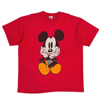 DISNEY VINTAGE CLASSIC MICKEY MOUSE LINK PRINT RED FITS XL 9126