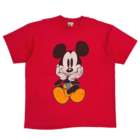 DISNEY VINTAGE CLASSIC MICKEY MOUSE LINK PRINT RED FITS XL 9126