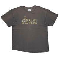 NIRVANA TEXT LOGO WITH SMILE CHARCOAL M&O LARGE 8439