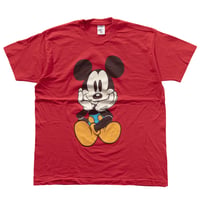 DISNEY VINTAGE BLUE PANT MICKEY LINK PRINT RED XL 0384