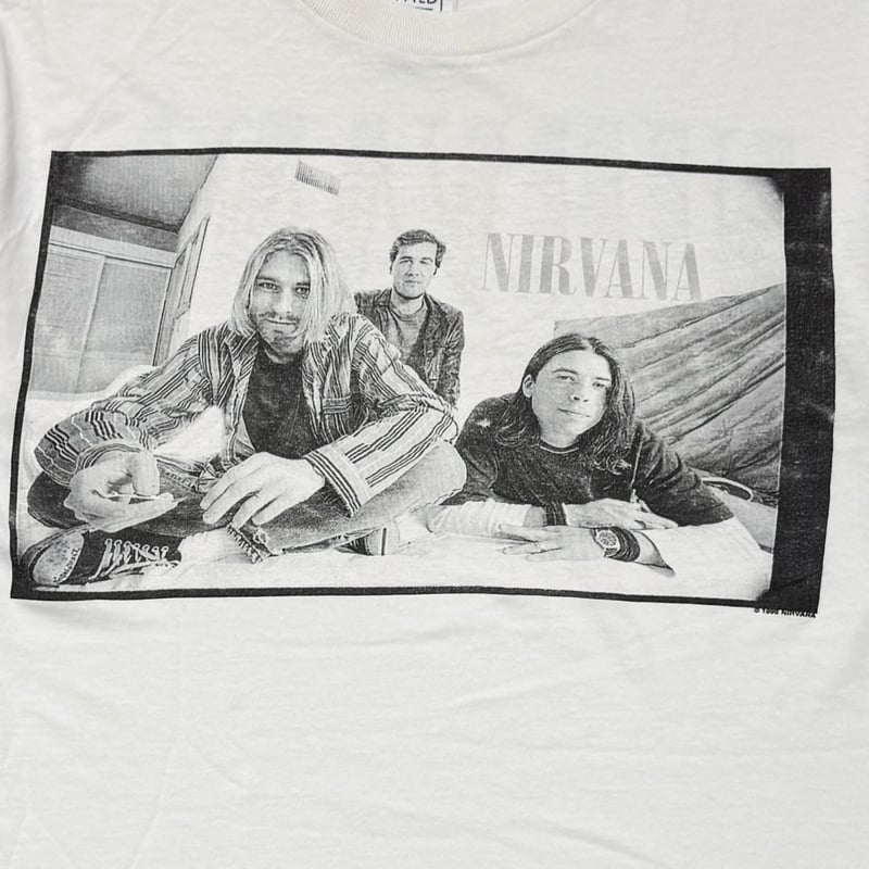 専用　90s NIRVANA PORTRAIT WILDOATS XL NIRVANA 1996 MEMBER PORTRAIT WHITE WILD OATS ME