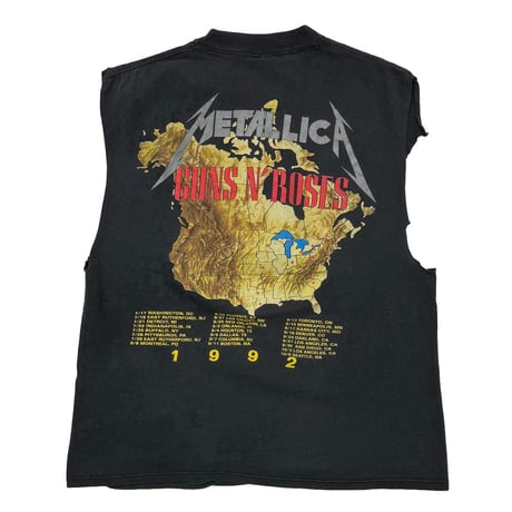 GUNS N' ROSES METALLICA 1992 SLEEVELESS BLACK BROCKUM LARGE 0641