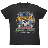 GUNS N' ROSES SKULL HAT METALLICA & FAITH NO MORE TOUR 1992 BLACK FITS LARGE 2634