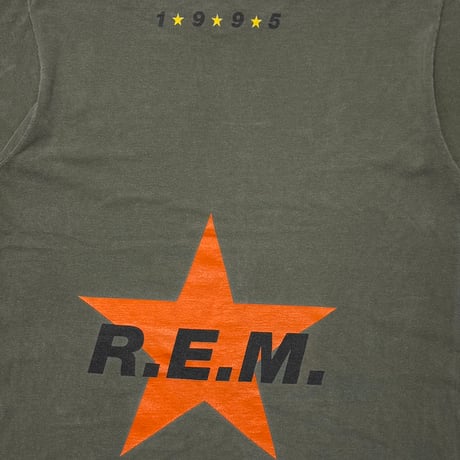 R.E.M 1995 STAR SAGE GREEN FRUIT OF THE LOOM FITS XL 1549