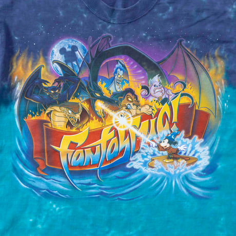 DISNEY VINTAGE FANTASMIC VILLAINS LIQUID BLUE LARGE TIE DYE 2770