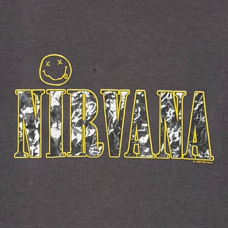 NIRVANA TEXT LOGO WITH SMILE 1997 M&O LARGE 6737