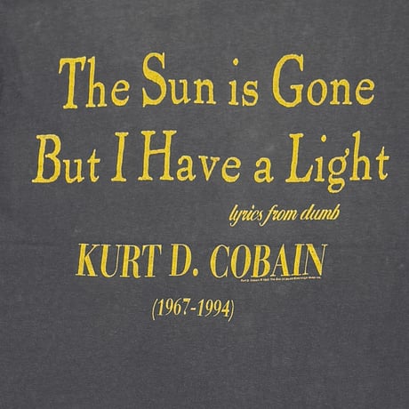 NIRVANA KURT COBAIN THE SUN IS GONE GIANT LARGE 1608