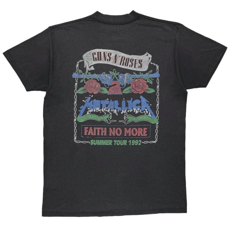 GUNS N' ROSES SKULL HAT METALLICA & FAITH NO MORE TOUR 1992 BLACK FITS LARGE 2634