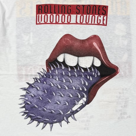 THE ROLLING STONES PURPLE SPIKE TONGUE VOODOO LOUNGE TOUR BOOTLEG WHITE FITS XL 9972