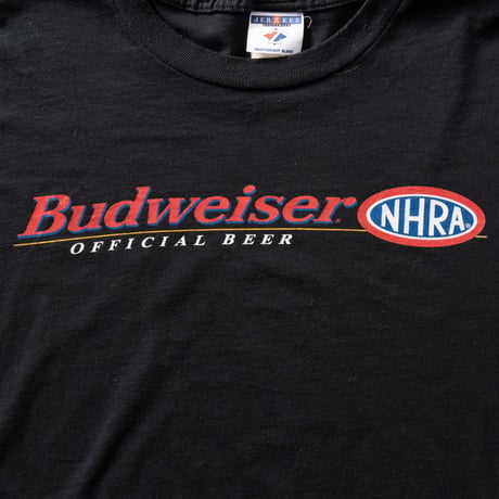 Budweiser NHRA SLEEVE LOGO LS BLACK JERZEES XL 4172