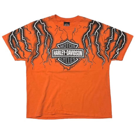 HARLEY DAVIDSON THUNDER & LIGHTNING OVP ANGELS ORANGE HANES XL 0950