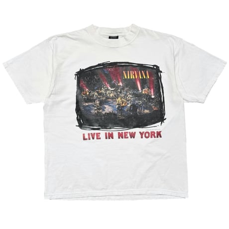NIRVANA 1995 LIVE IN NEW YORK MTV UNPLUGGED WHITE GIANT BY TULTEX XL 5465