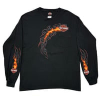 HARLEY DAVIDSON EMBLEM & FLAME POCKET COLORADO LS LARGE  0787