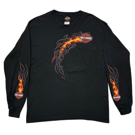 HARLEY DAVIDSON EMBLEM & FLAME POCKET COLORADO LS LARGE  0787