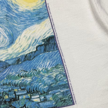 VINCENT VAN GOGH STARRY NIGHT WHITE HANES XL 2587