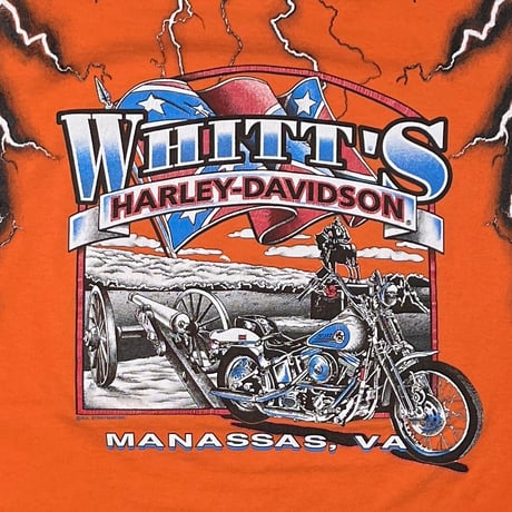 HARLEY DAVIDSON THUNDER & LIGHTNING OVP ANGELS ORANGE HANES XL 0950