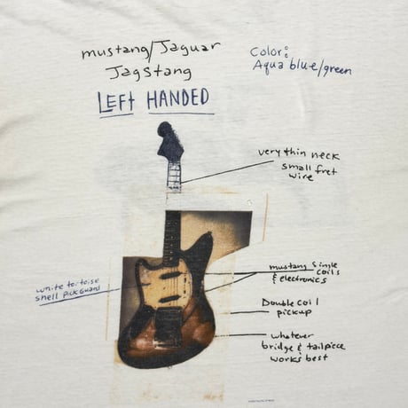 NIRVANA KURT COBAIN 2003 END OF MUSIC GUITER LEFT HANDED WHIE FITS XL 4212