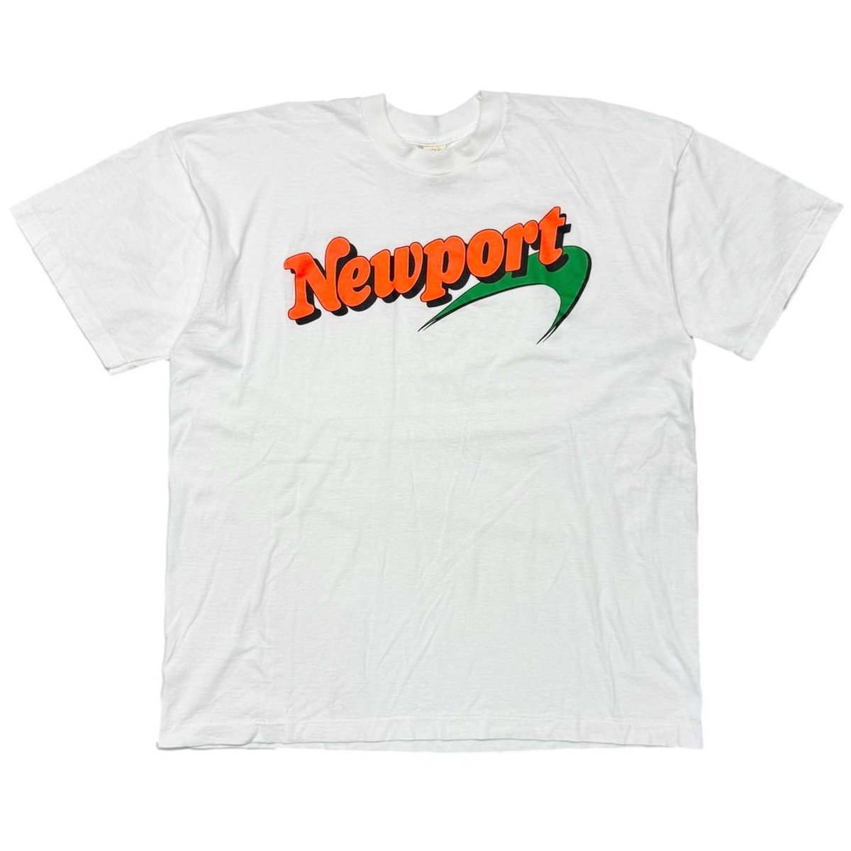Newport ORANGE TEXT GREEN LINE SCREEN STARS XL
