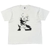 MARILYN MONROE MONOCHROME PORTRAIT WHITE FRUIT OF THE LOOM XL 6640
