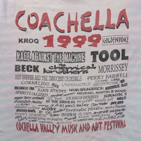 COACHELLA 1999 FESTIVAL RAGE AGINST THE MACHINE TOOL BECK TIEDYE HANES FITS XL 1210