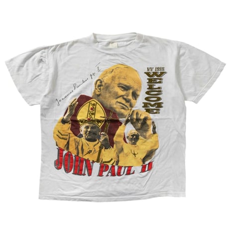 JOHN PAUL Ⅱ 1995 NY WELCOME BOOTLEG WHITE EVANS FITS XL 0374