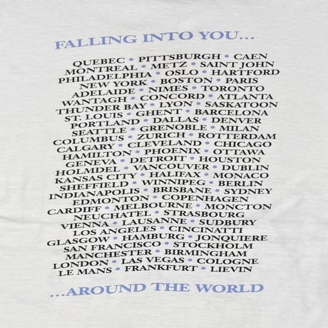 CELINE DION FALLLIN INTO YOU AROUND THE WORLD WHITE ONEITA LARGE 1397