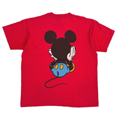 DISNEY VINTAGE CLASSIC MICKEY MOUSE LINK PRINT RED FITS XL 9126
