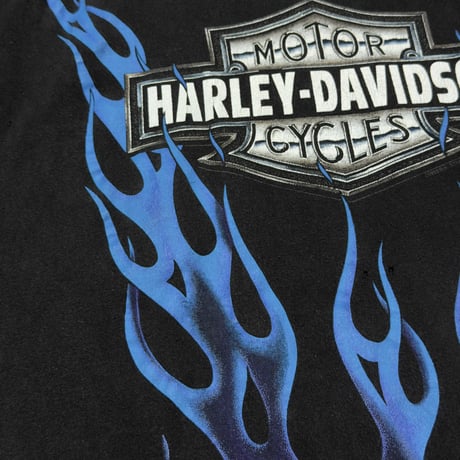 HARLEY DAVIDSON BLUE V FLAME BACK BAER LARGE 7939