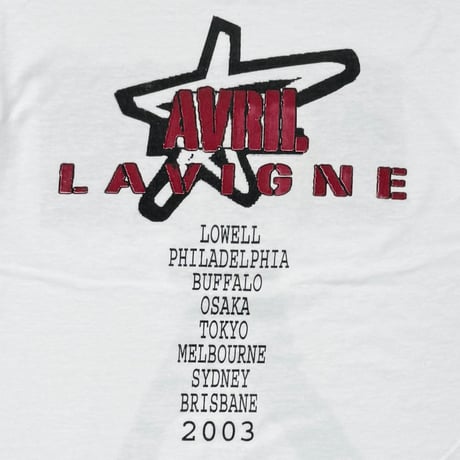 AVRIL LAVIGNE 2003 TOUR WHITE FRUIT OF THE LOOM LARGE 0623