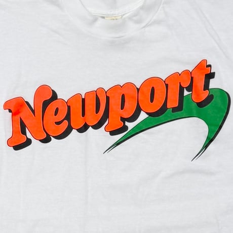Newport ORANGE TEXT GREEN LINE SCREEN STARS XL 0893