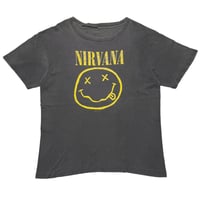 NIRVANA 1992 SMILE FADED BLACK FITS XL 9549
