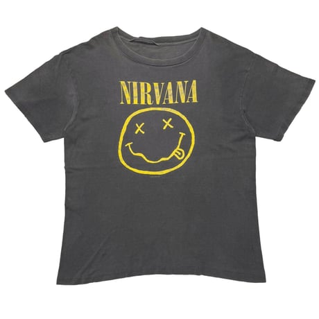 NIRVANA 1992 SMILE FADED BLACK FITS XL 9549
