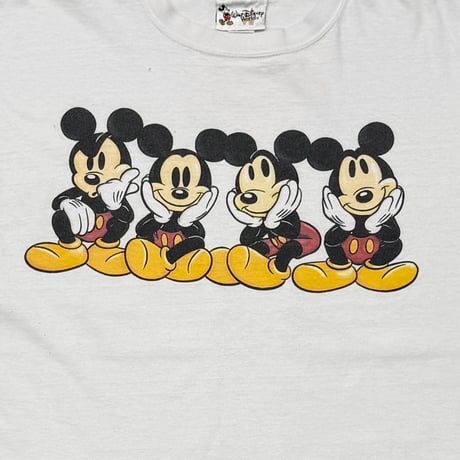 DISNEY VINTAGE 4 MICKEY DOUBLE SIDE WHITE FITS XL 1808