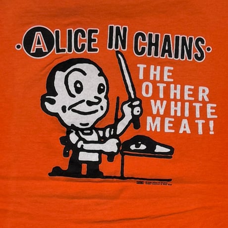 ALICE IN CHAINS THE OTHER WHITE MEAT ORANGE HANES LARGE 2830
