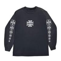 WEST COAST CHOPPERS IRON CROSS LONG BEACH LA LS BLACK FITS LARGE 3384