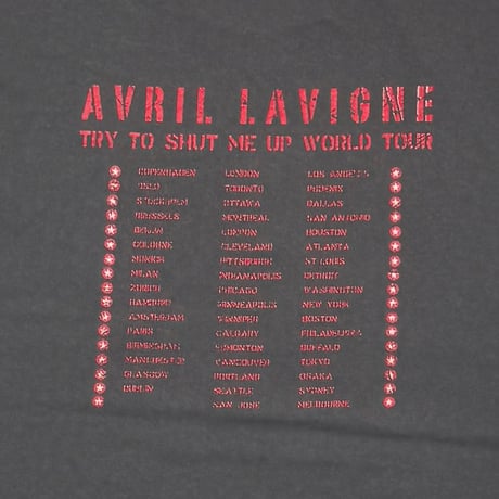 AVRIL LAVIGNE TRY TO SHUT ME UP WORLD TOUR 2003 CHARCOAL ALSTYLE XL 8288