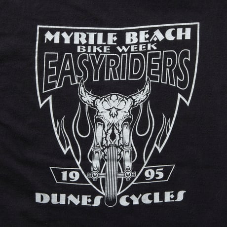 EASY RIDERS EAGLE SKULL 1995 DUNES CYCLES MYRTLE BEACH BLACK HANES XL 4203