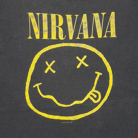 NIRVANA 1992 SMILE FADED BLACK FITS XL 9549
