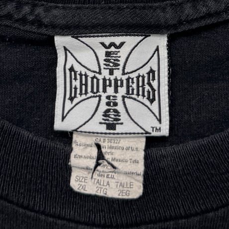 WEST COAST CHOPPERS RED FLAME SKULL IRON CORSS LS XXL 9322